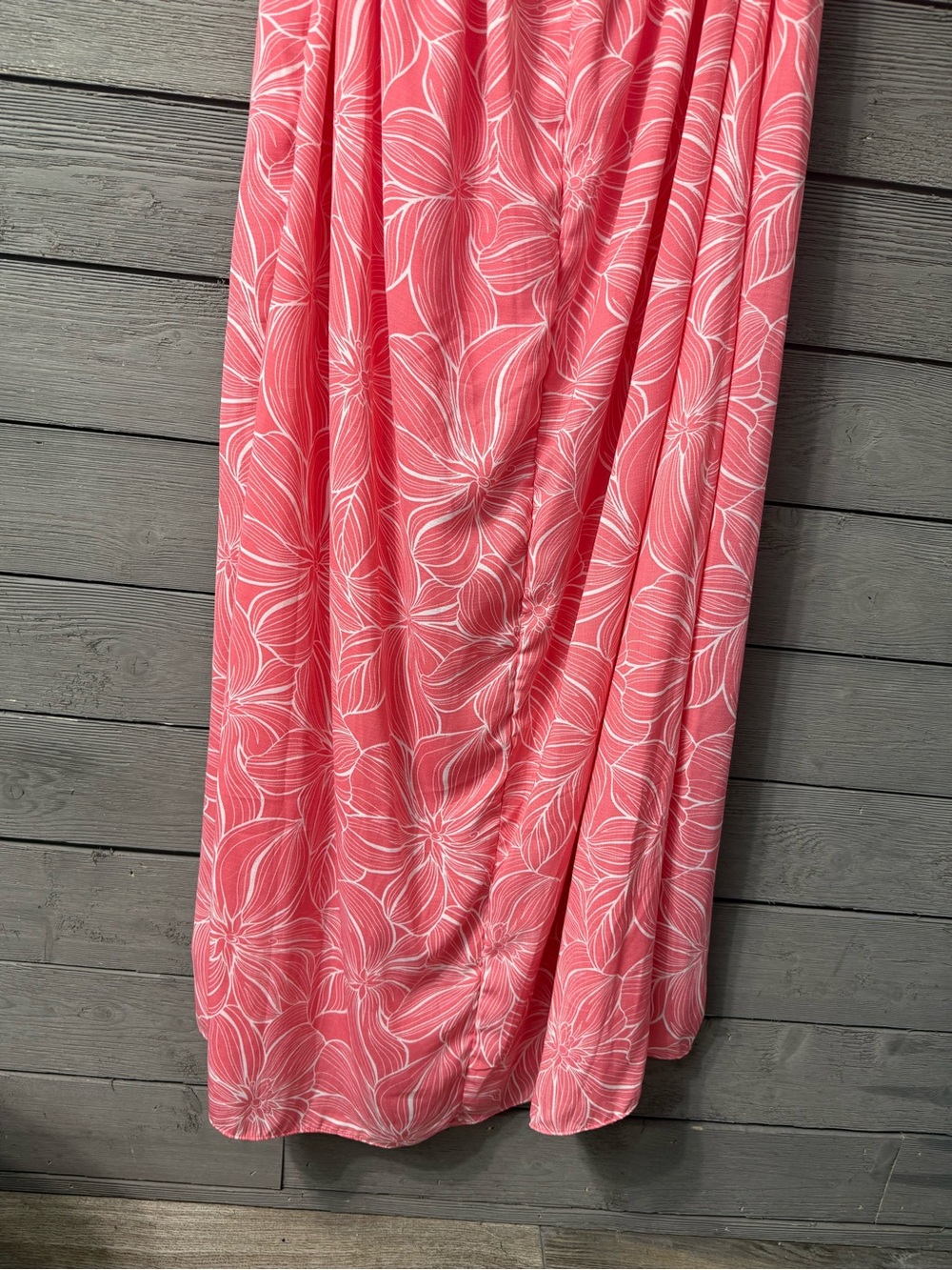 NWT Lizard Thicket C’isa Coral Pink Floral Strapless Maxi Dress Sz L Summer Fest - Picture 8 of 11